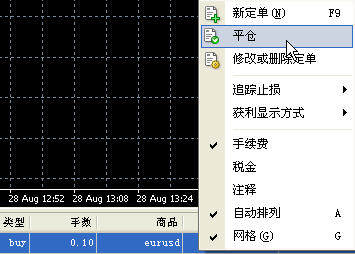 訂單右鍵單擊